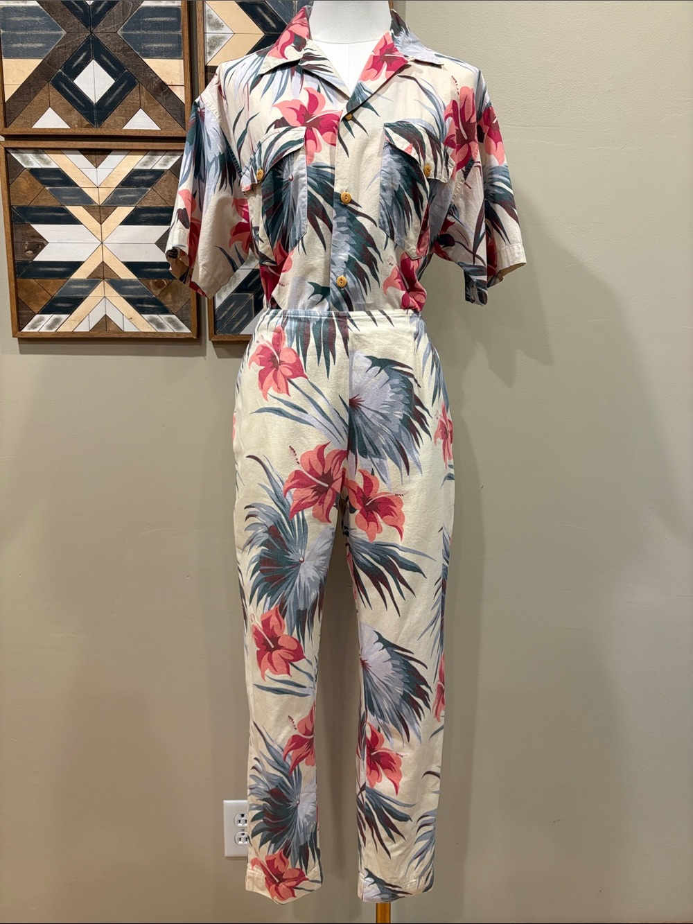 Vintage Ralph Lauren Country 90s Floral Printed Cotton Cropped Pants size 6